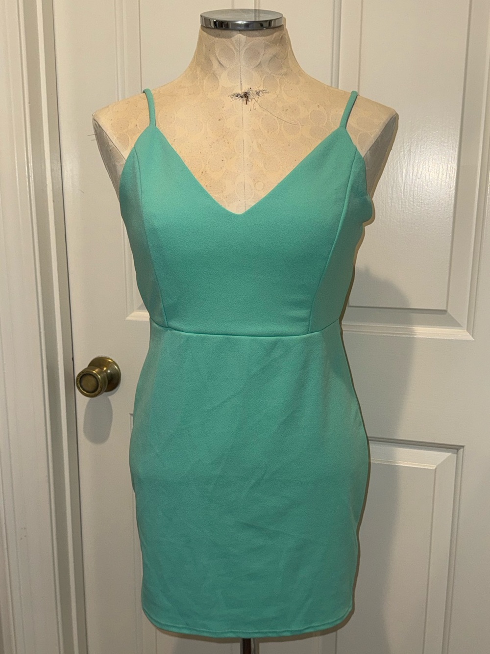 NEW Blue Blush Back tie spaghetti strap dress size Large L